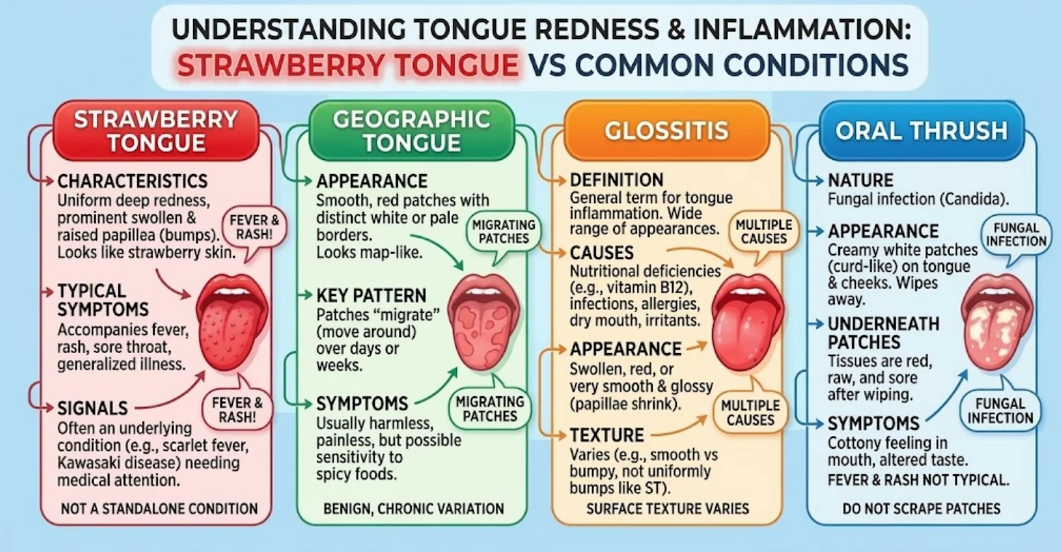 Strawberry Tongue infographic